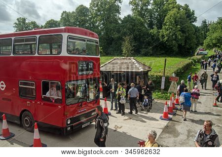 Wiltshire, Uk - August 17, 2019: Visitors Walking To And From The Historic Church At Imber Village I