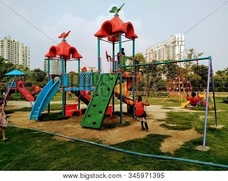 Utter Pardesh / India - Playground , A Picture Of Children Playground In Noida July 7 2019