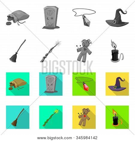 Vector Illustration Of Witchcraft And Mystic Symbol. Set Of Witchcraft And Magic Stock Vector Illust