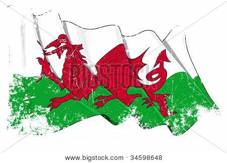 Grunge Flagge von wales