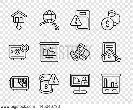 Set Line Safe, Pie Chart Infographic, Global Economic Crisis, Drop Crude Oil Price, Falling Property