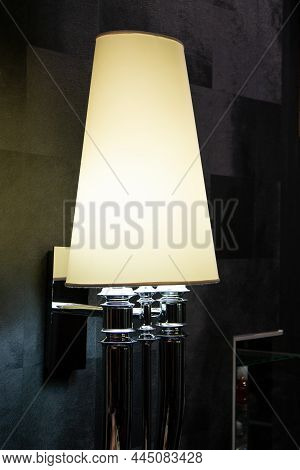 Sconce Design With Metal Elements. The Minimalistic Design Of A Beautiful Interior Lamp. Elegant Wal