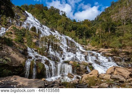 Mae Ya Waterfall Doi Inthanon National Park Thailand Chiang Mai, Beautiful Waterfall In Doi Inthanon