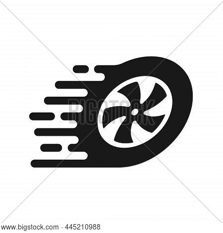Fast Wheel Vector Icon Isolated On White Background. Fast Wheel Stock Vector Illustration For Web, M
