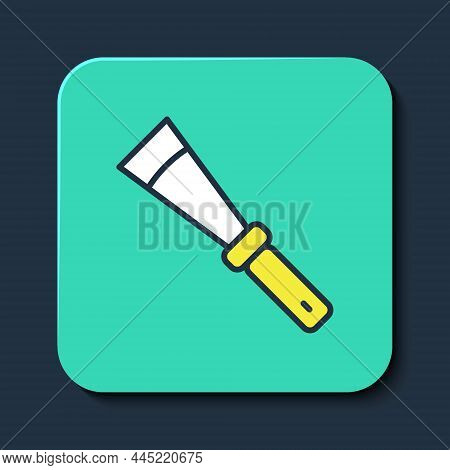 Filled Outline Beekeeping Uncapping Knife Icon Isolated On Blue Background. Tool Of The Beekeeper. T