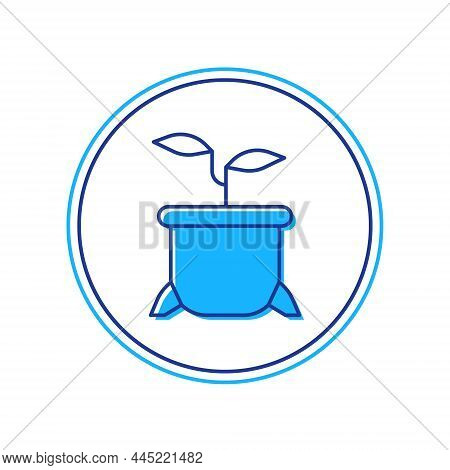 Filled Outline Plant In Pot Icon Isolated On White Background. Plant Growing In A Pot. Potted Plant 