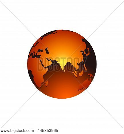 Golden Earth With Golden India Map.  Golden Earth.