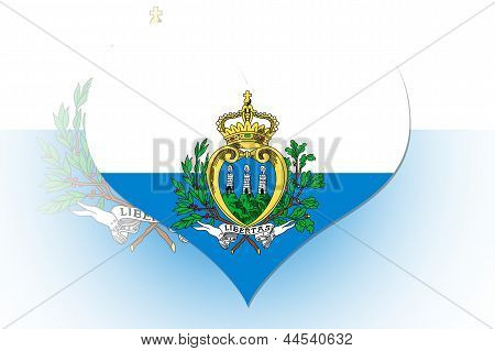 San Marinos flagga hjärta