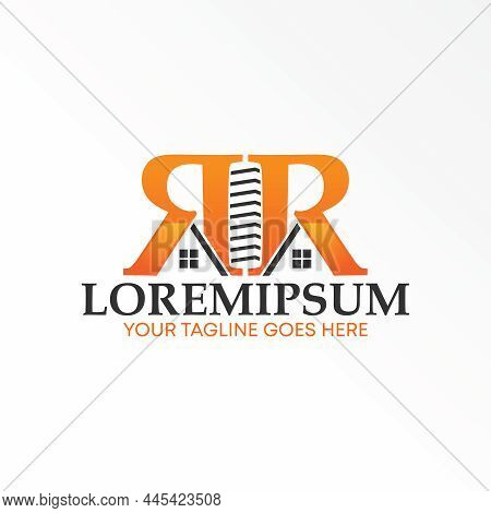 Double R And Roof Free Vector Stock. Letter Rr And Building Abstract Design Concept. Can Be Used As 