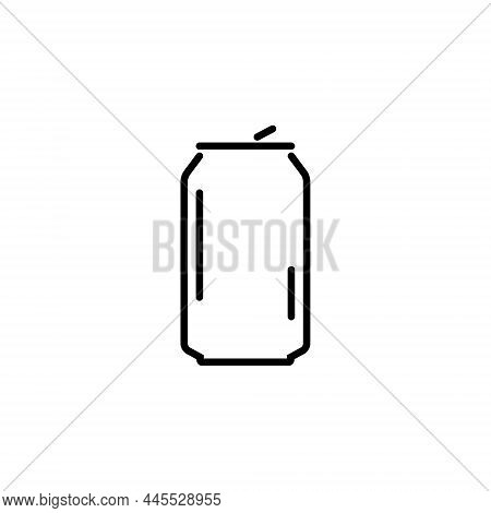Line Soda Can Aluminium Bottle Icon. Flat Metal Can Outline Beverage Drink Logo
