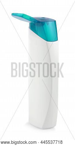 Opened White Bottle With Shamroo Isolated On Hwite Background