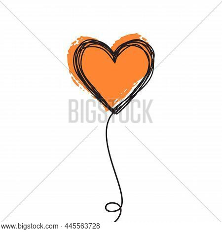 Tangled Scribbled Heart On A String Air Balloon Or Flower Like