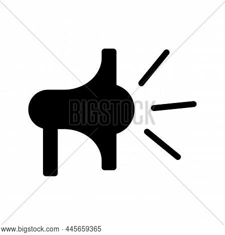 Loudspeaker Icon. Black Silhouette. Public Speaker. Button Sign. Communication Concept. Vector Illus