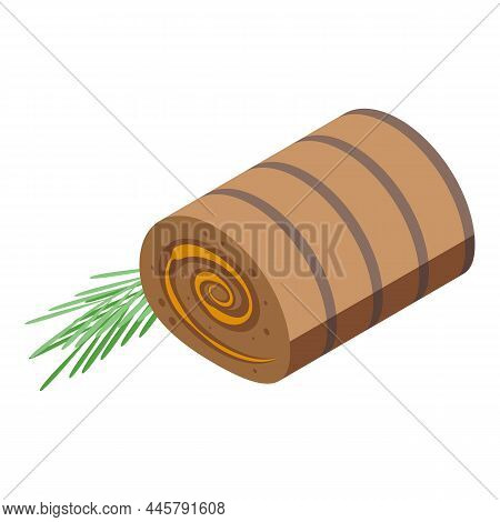 German Meat Roll Icon Isometric Vector. Cuisine Food. Dish Dinner