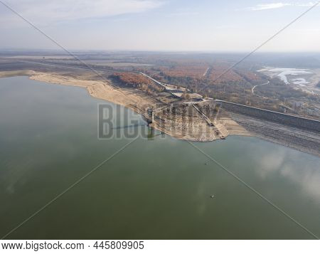 Aerial View Of Pyasachnik (sandstone) Reservoir, Sredna Gora Mountain, Plovdiv Region, Bulgaria