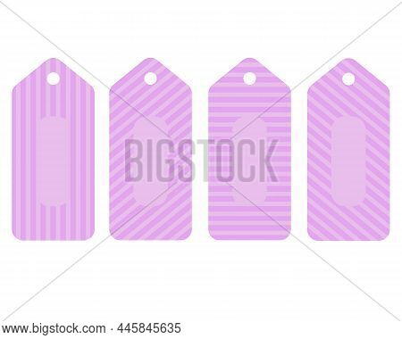 Set Of Sale Tags And Labels, Purple And Pink, Template Shopping Labels. Blank, Discount And Price Ta