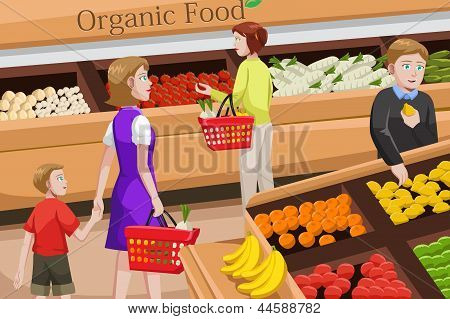 Persone negozi di alimenti biologici