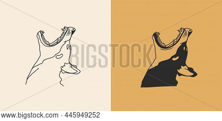 Hand Drawn Vector Abstract Stock Flat Graphic Illustration With Minimal Logo Elements Collection Set
