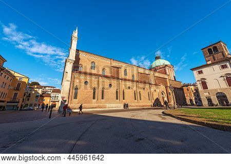 Vicenza. Side View Of The Cathedral Of Santa Maria Annunciata In Gothic Renaissance Style, Viii Cent
