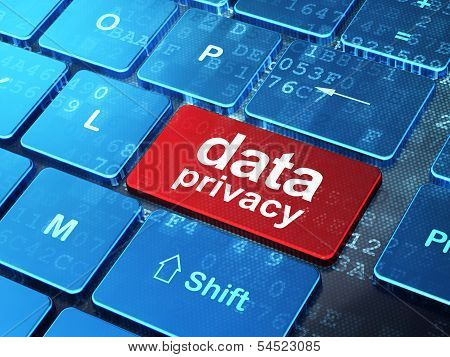 Safety concept: Data Privacy on computer keyboard background