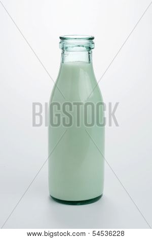 Bottle Of Milk On White. Clipping Path