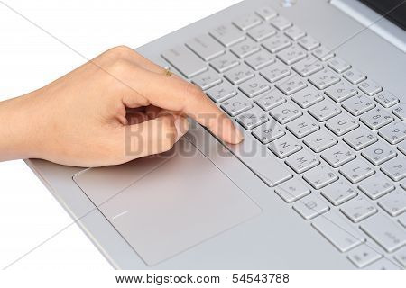 Finger Pushing The Space Bar Button