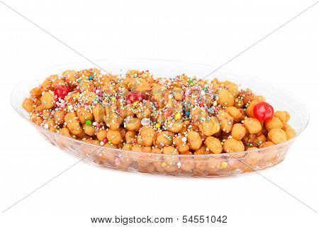 Tray With Struffoli - Neapolitan Dessert