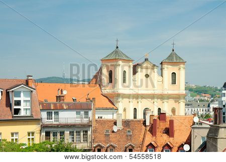 View Of Roofs Of Old Town And Trinitarian Church (1717), Bratislava, Slovakia