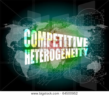 Competitive Heterogeneity Word On Business Digital Touch Screen