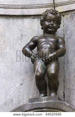 Manneken Pis In Brussels, Belgium.