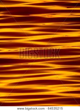 Wavelets on the surface of sunset lake