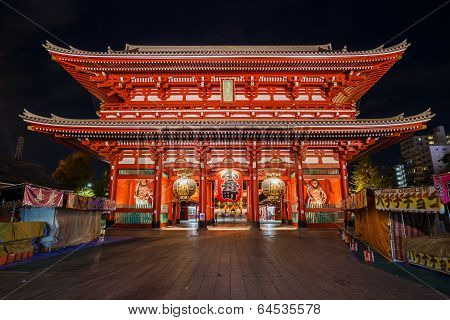 Hozomon (Treasure-House Gate) at Sensoji Temple in Tokyo