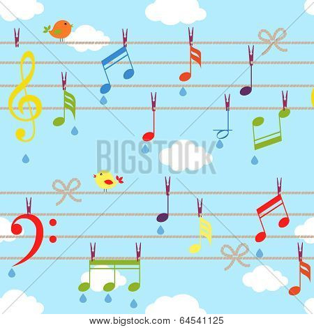 vector birds and music
