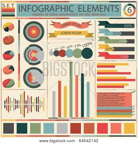 Set Elements Of Retro Infographics. Vector