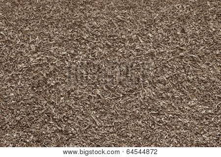 Texture Shredded Dried Leaves Of Brown Color