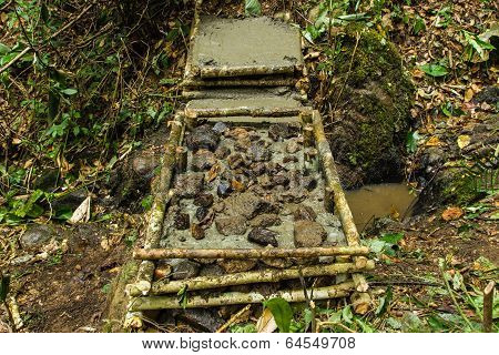 Wood Dam To Slow Down The Flow Of Water.