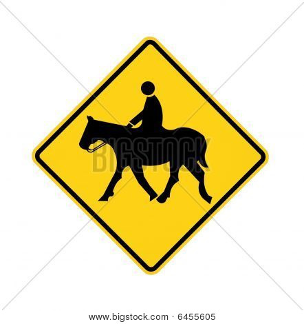 road sign - horseback rider