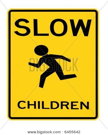 road sign - slow children