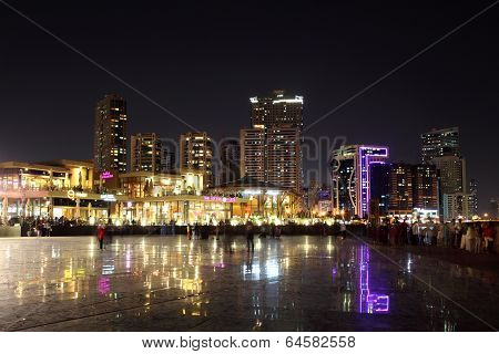 Square In Sharjah City At Night