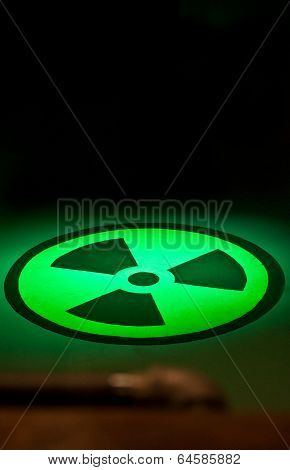 Radium Symbol On Floor In Green Light