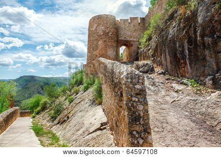 Ruins of XIV century castle in Chulilla, Spain