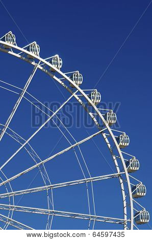 noria booths with blue sky in Zaragoza, Aragon, Spain