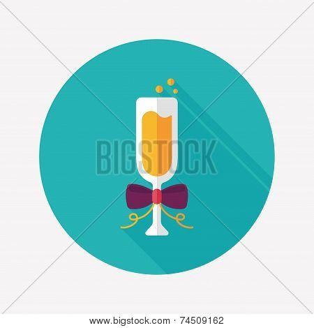 Champaign Flat Icon With Long Shadow, Eps10