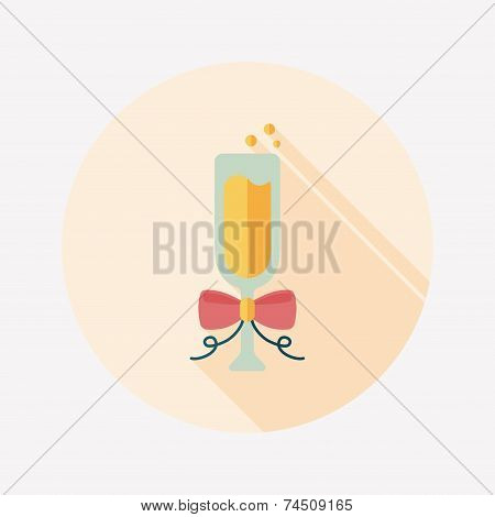 Champaign Flat Icon With Long Shadow, Eps10