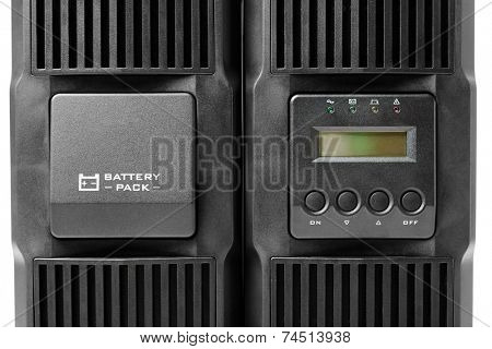 uninterruptible power supply (ups) with reserve battery, isolated on white