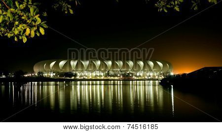 Port Elizabeth Soccer Stadium At Night