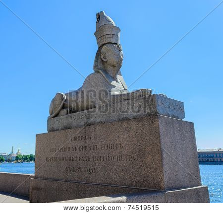 Sphinxes on the University embankment in St. Petersburg