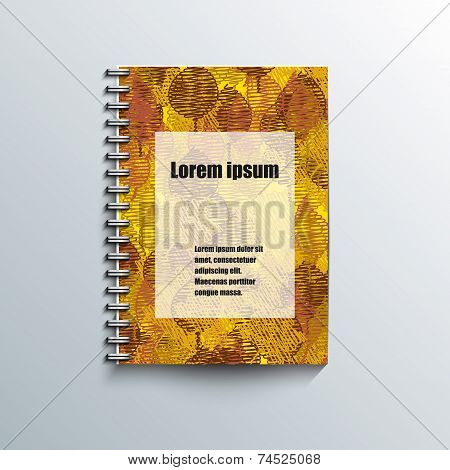 Notepad template with abstract background. Eps10 Vector illustration