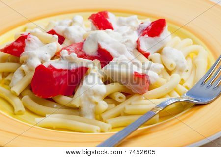posiekane makaron z surimi