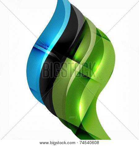 Futuristic braid looking wave background, modern hi-tech infographic layout